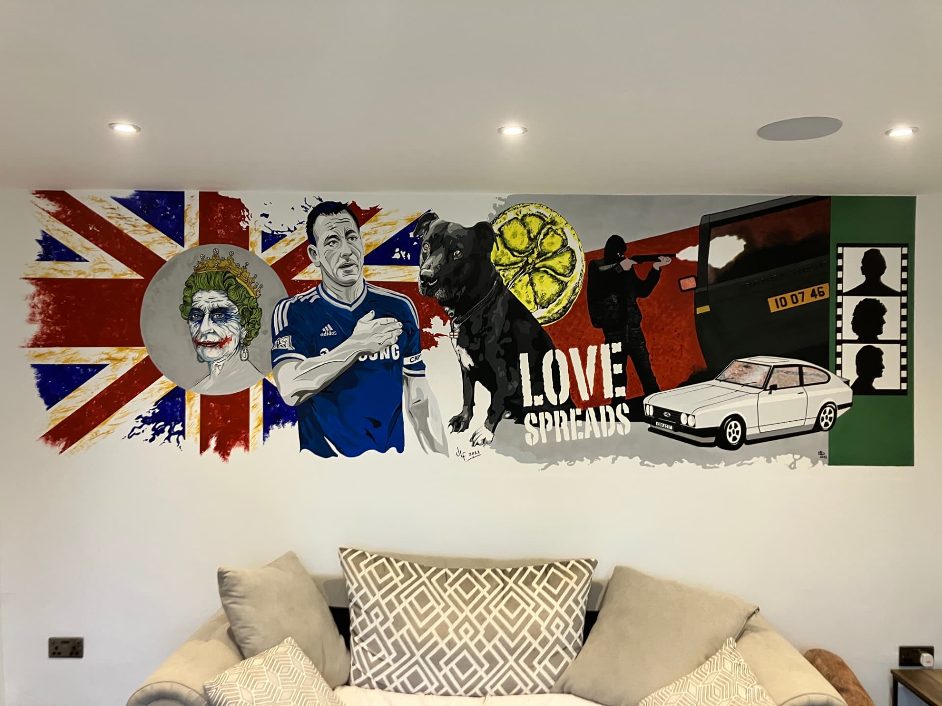 Cloudy Commission wall mural by Jamie Lee Francis