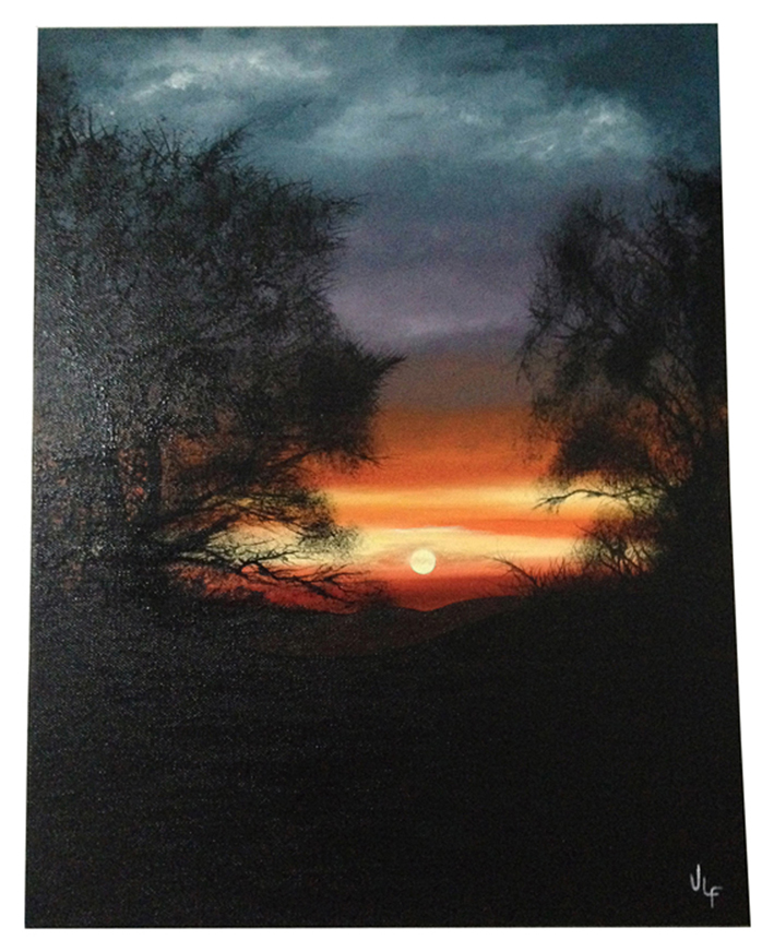 Woodland Sunset oil painting by Jamie Lee Francis