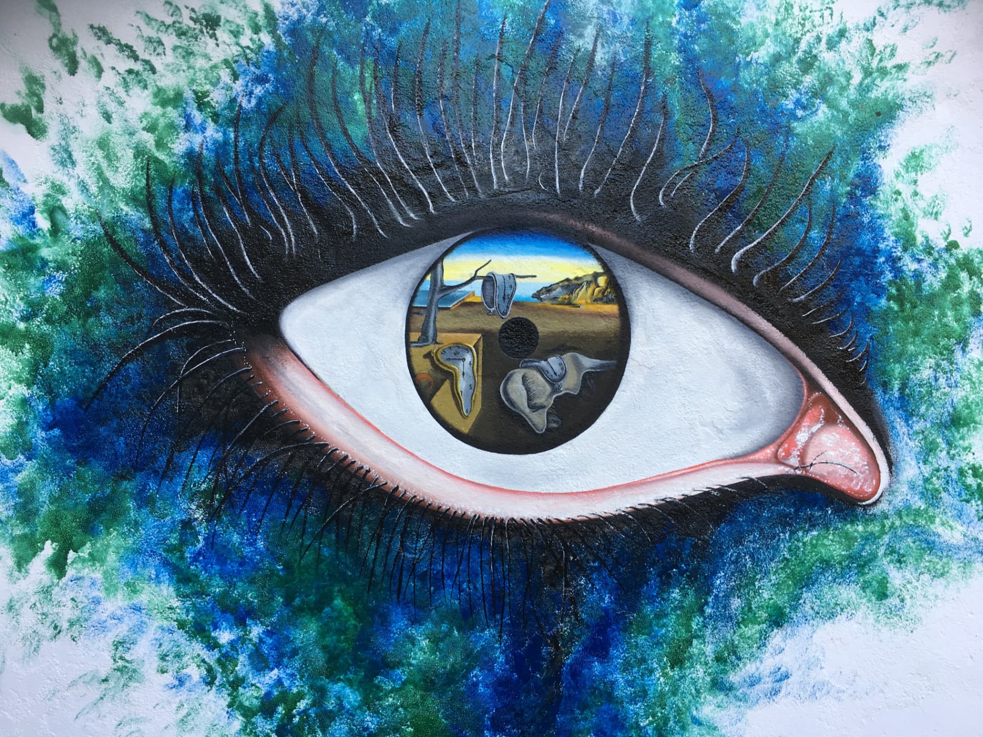 Dali Eye Close-Up mural detail by Jamie Lee Francis