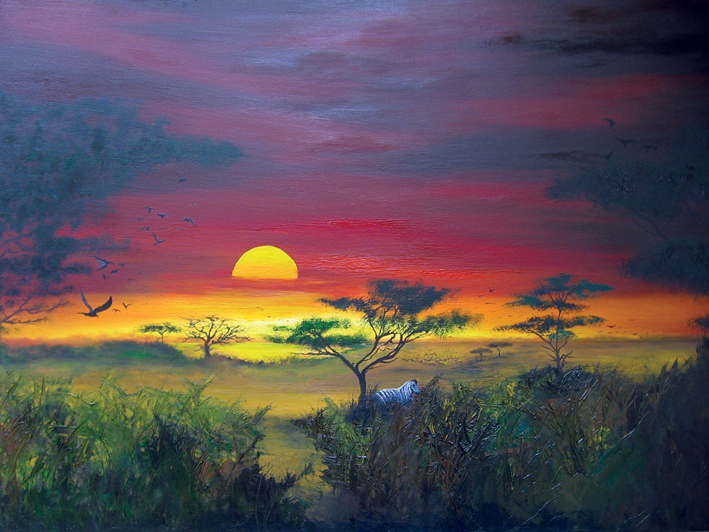 Under African Skies oil painting by Jamie Lee Francis