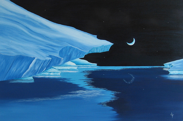 Arctic Moon oil painting by Jamie Lee Francis