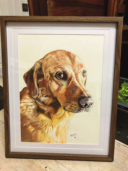 Bentley's finished portrait, mounted and framed