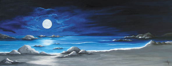 Tidal Moon oil painting by Jamie Lee Francis