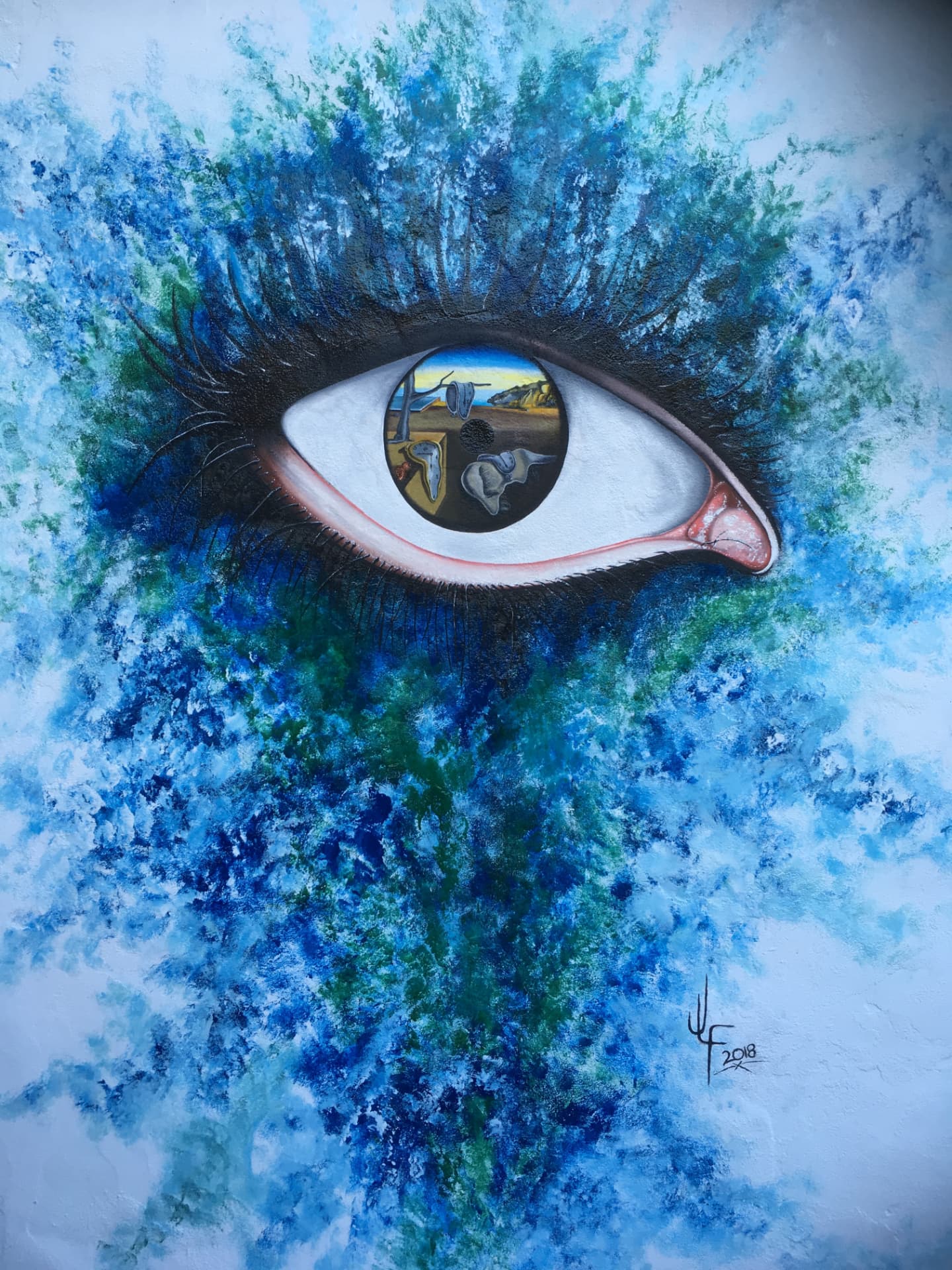Dali Eye wall mural artwork by Jamie Lee Francis