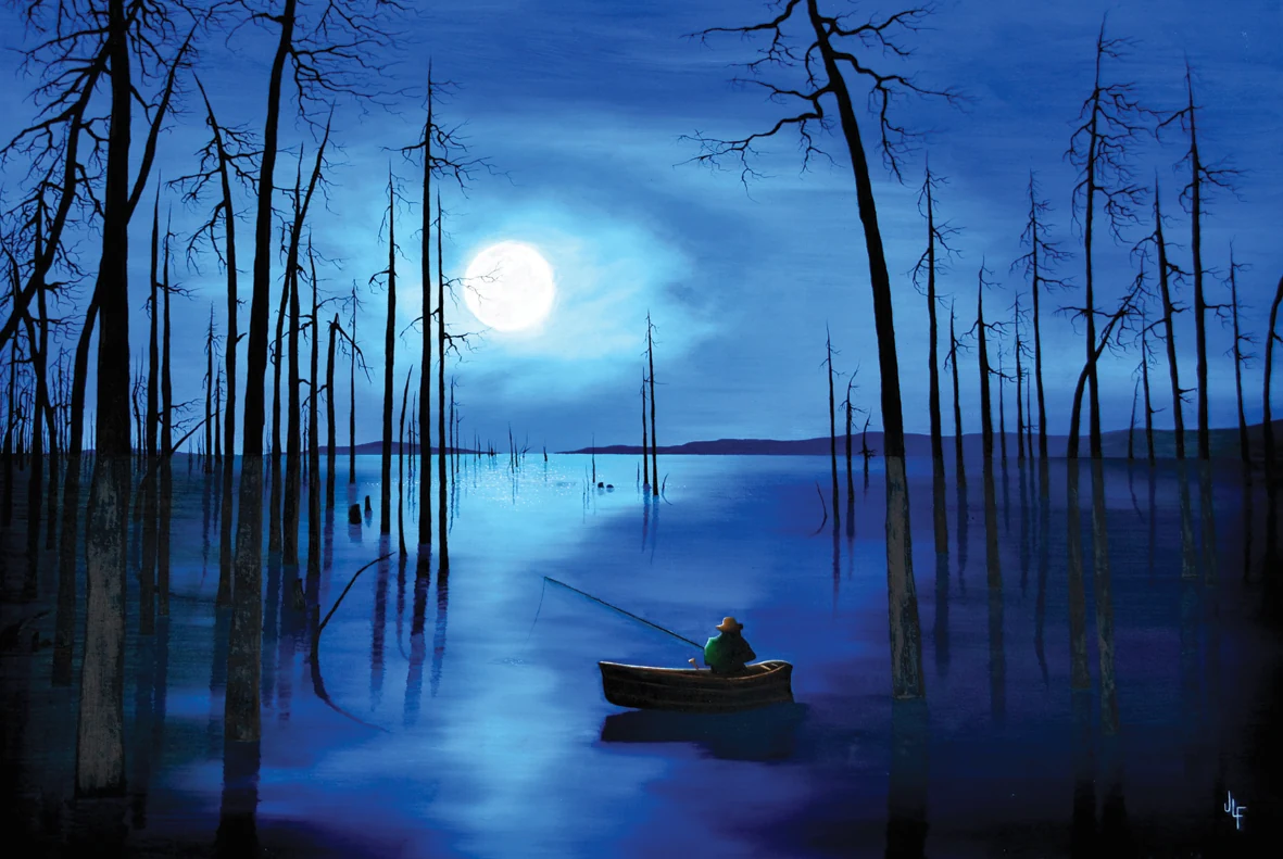 Fishing for Tranquility oil painting by Jamie Lee Francis