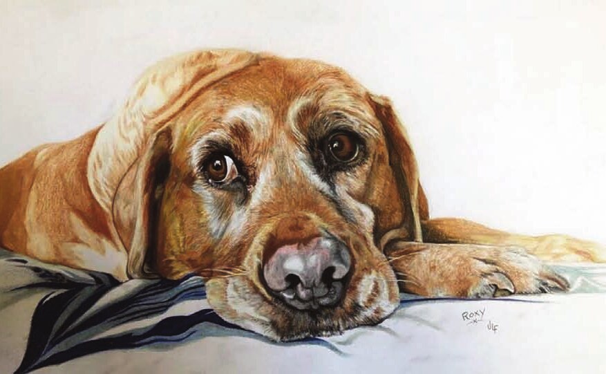 Jamie Lee Francis' finished hand-drawn portrait of Roxy